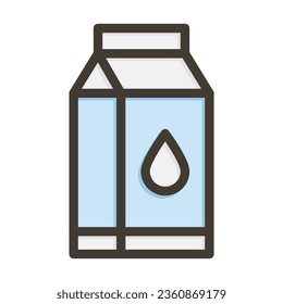Icono De Colores De Leche De Leche Vectora Gruesa Línea Para Uso Personal Y Comercial.
