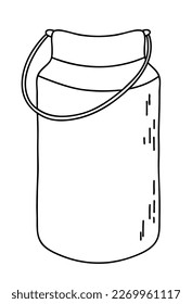 Leche, recipiente de avispa. Ilustración del contorno del vector