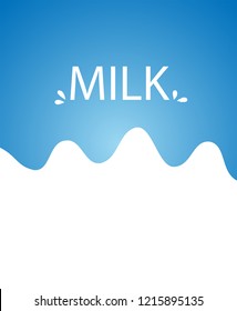 Milk Wave Background. Label Concept, copy space for your text