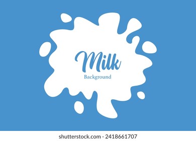 Milk wave on blue background. Vector milk splash. milk wave. EPS10