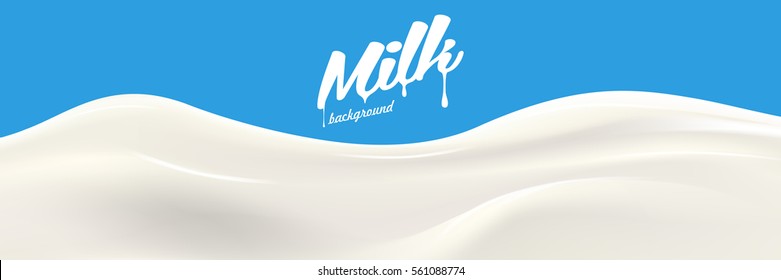 Milk wave realistic vector illustration for product design or advertising needs