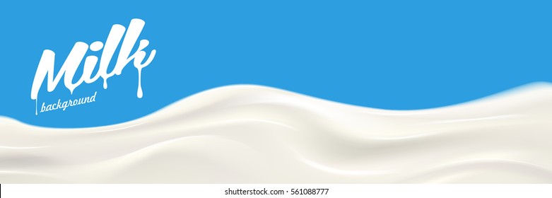 Milk wave realistic vector illustration for product design or advertising needs