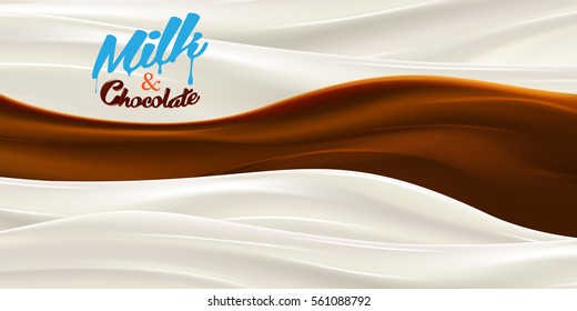 Milk wave realistic vector illustration for product design or advertising needs