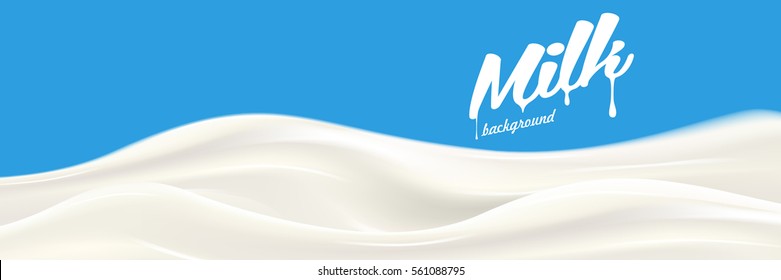 Milk wave realistic vector illustration for product design or advertising needs