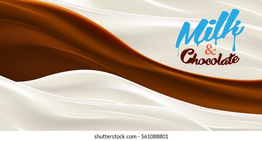 Milk wave realistic vector illustration for product design or advertising needs