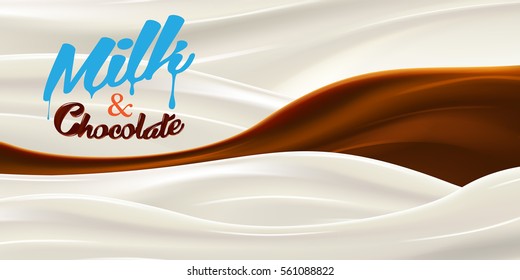 Milk wave realistic vector illustration for product design or advertising needs