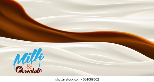 Milk wave realistic vector illustration for product design or advertising needs