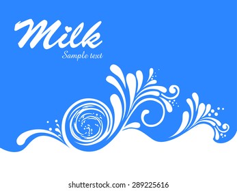 Milk wave splash background. Vector Illustration