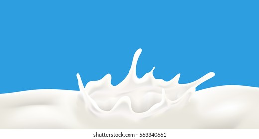 Milk wave and splash realistic vector illustration