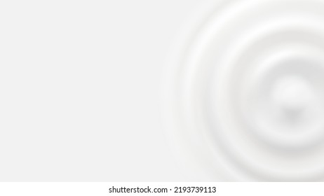 Milk wave, splash ripple background of yogurt or cream drops in circle waves, realistic vector. Dairy yogurt or milk spill flow with milky round wave ripples of pouring yoghurt and milkshake