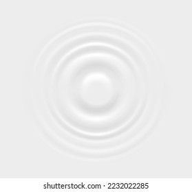 Milk wave, splash ripple background. Yogurt drink, cream dairy product droplet motion, cosmetics, shampoo or white paint, milky fluid splashing, drop fall impact circle realistic vector background