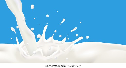 Milk wave and splash vector illustration