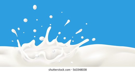 Milk wave and splash vector illustration