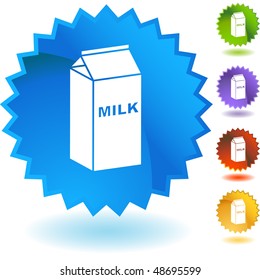 Milk web button isolated on a background.