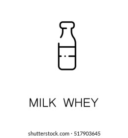 Milk whey flat icon. Single high quality outline symbol of milk food for web design or mobile app. Thin line signs of milk whey for design logo, visit card, etc. 
