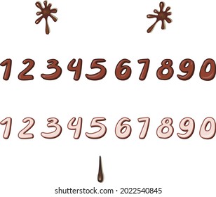 
Milk and white chocolate numbers in vector