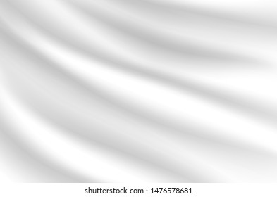 Milk white wave background Looks soft, like a swaying white cloth.