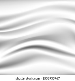 Milk white wave background Looks soft, like a swaying white cloth.