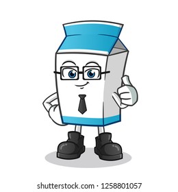 milk worker mascot vector cartoon illustration