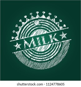Milk written with chalkboard texture