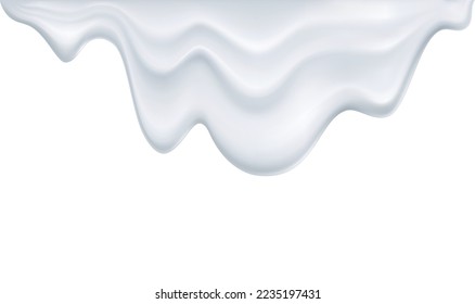 Milk yoghurt blots drips realistic composition with isolated spots of white liquid on blank background vector illustration
