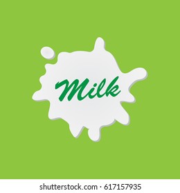 Milk, yogurt or cream splash blot vector set
