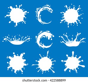 Milk, yogurt or cream splashes and blots