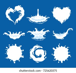 Milk, yogurt or cream splashes and blots.