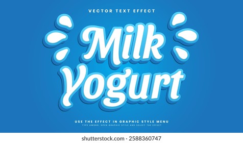 Milk Yogurt editable text effect template Suitable for fresh milk theme