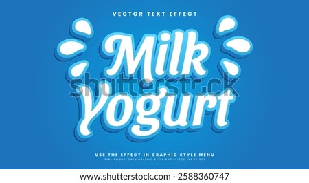 Milk Yogurt editable text effect template Suitable for fresh milk theme