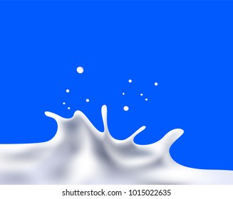 Milk Or Yogurt Splash. Realistic Vector Illustration