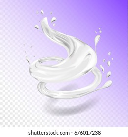 Milk yogurt splash, realistic vector 3d illustration