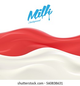 Milk or yogurt splash vector realistic illustration