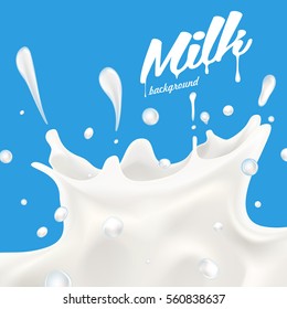 Milk or yogurt splash vector realistic illustration