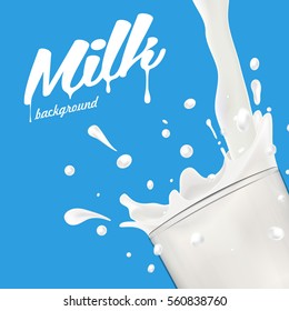 Milk or yogurt splash vector realistic illustration
