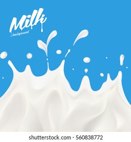 Milk or yogurt splash vector realistic illustration