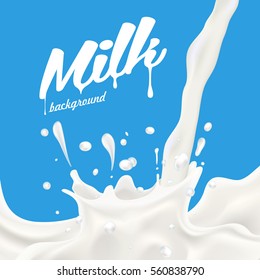 Milk or yogurt splash vector realistic illustration