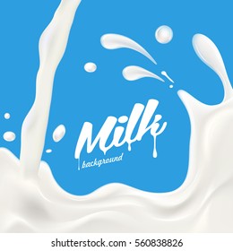 Milk or yogurt splash vector realistic illustration