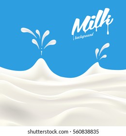 Milk or yogurt splash vector realistic illustration