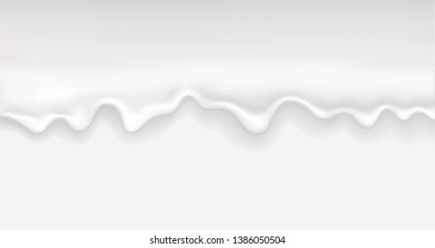 Milk or yogurt splashes in 3d vector realistic illustration.