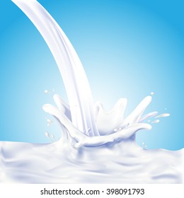 Milk, yogurt splashing vector concept