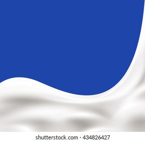 Milk, yogurt wave on blue background. Organic natural  food,  concept illustration. Vector 