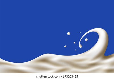 Milk or yogurt wave vector banner for product design or advertising needs.