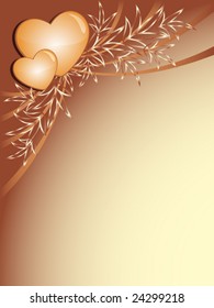 Milk-coffee-colored valentine, vector