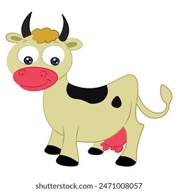 A milkey cow isolated on white background