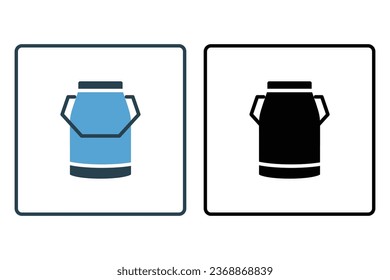 Milking Bucket Icon. Icon related to Farming And Farm. Suitable for web site design, app, user interfaces. Solid icon style. Simple vector design editable