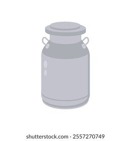 Milking Can, Farming Flat Vector Illustration