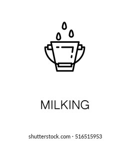 Milking flat icon. Single high quality outline symbol of milk food for web design or mobile app. Thin line signs of milking for design logo, visit card, etc. Outline pictogram of milking
