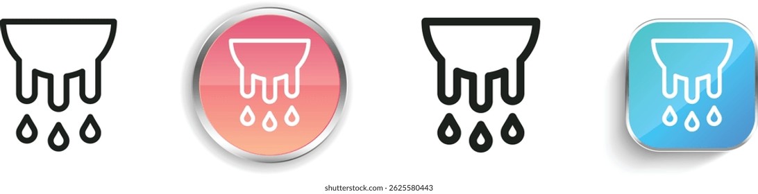 icono de ordeño. Diseño de estilo lineal delgado, regular y de Botón aislado sobre fondo blanco