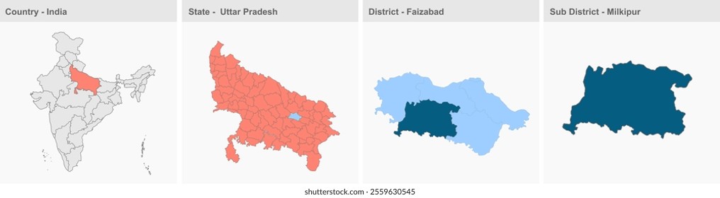 Milkipur map, Faizabad District, Uttar Pradesh State, Republic of India, Government of  Uttar Pradesh, Indian territory, Eastern India, politics, village, tourism